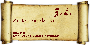 Zintz Leonóra névjegykártya